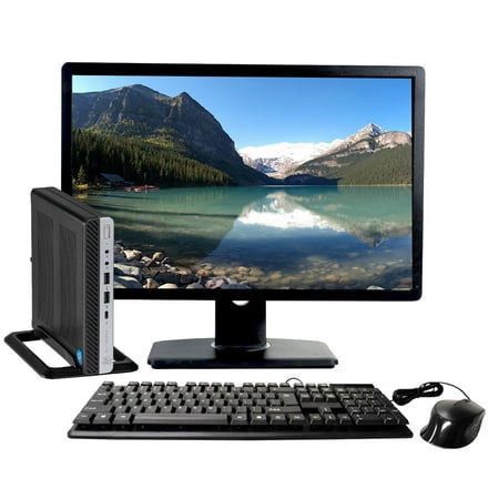 HP EliteDesk 800 G4 Micro Desktop Intel Core i5-7500 3.2GHz 16GB RAM 512GB SSD Keyboard and Mouse Wi-Fi 22" LCD Monitor Windows 10 Pro PC