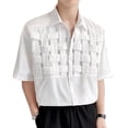 thumbnail image 4 of Top con cuello vuelto para hombre,Camisa de media manga para hombre,Camisa tejida para hombre,Top para hombre elaborado con cuidado, 4 of 8