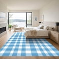 thumbnail image 3 of ODIKA 8'x10' Machine Washable Non-Slip Area Rug, Handwoven Cotton Sky Gingham Design High Traffic Rug, Blue, 895762, 3 of 7