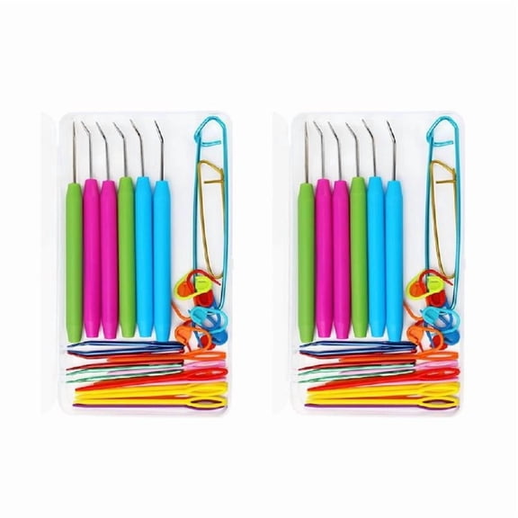 2 Set Crochet Kits Cable Knitting Needle Stitching Holder Knitting Markers