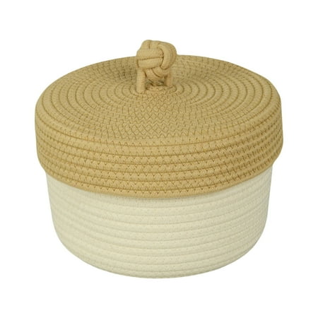 Btomtd Cotton Rope Woven Mini Storage Basket for Desktop Bracelet and Key Jewelry Organizer Storage Containers Small Stationery Storage Box Size 2500ml L