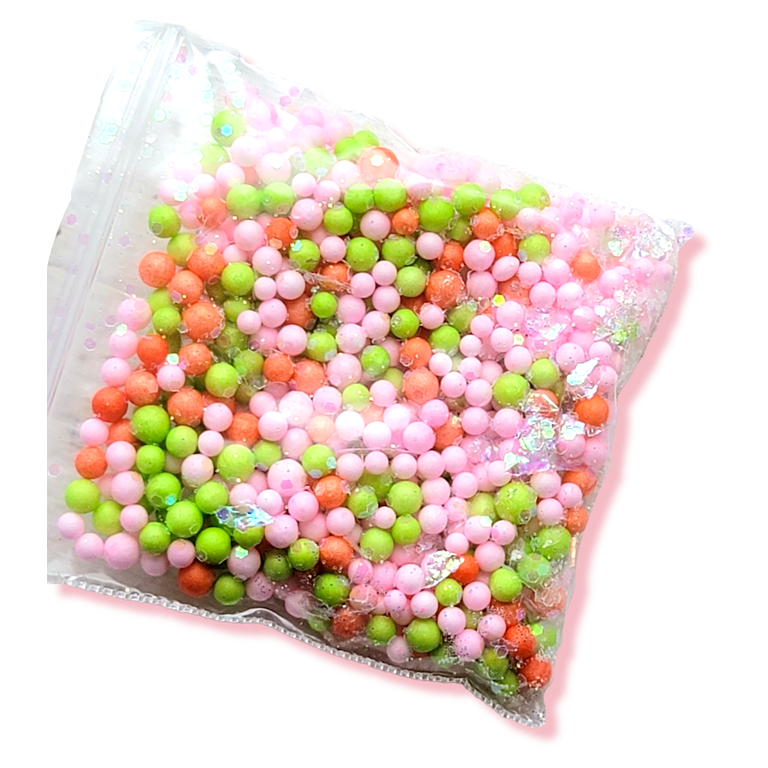 Rainbow Sherbet Push Pop 3oz Handmade Cloud Slime with Foam Beads