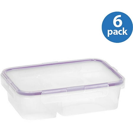 Snapware Airtight Plastic 3.5-Cup Rectangle Food Storage Container, 6-Pack