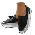 thumbnail image 2 of Mepaouo Women's Walking Shoes Platform Sneakers Slip on Casual Wedges Shoes with Arch Support(Black,6), 2 of 9