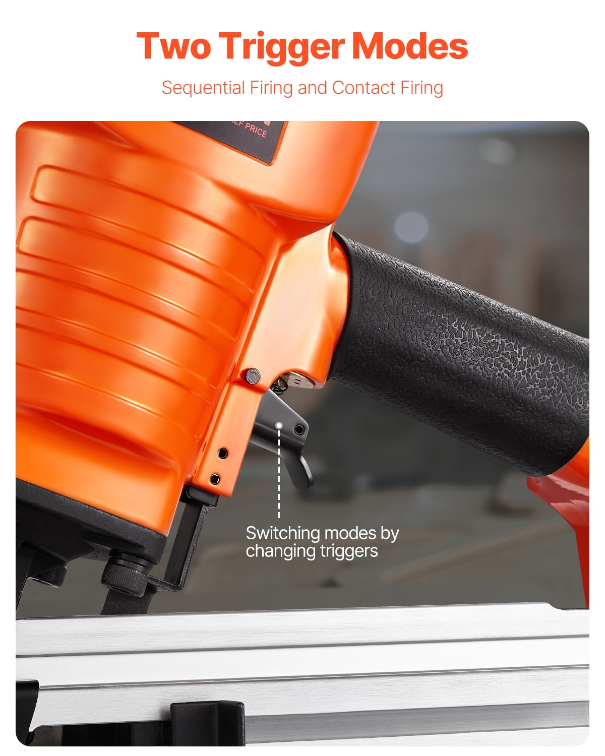 KFFKFF Pneumatic Framing Nailer, 80-120PSI Air-Powered Nail Gun, Compatible with 2" to 3-1/2" Nails, 21-Degree Full Round Head Design, Featuring Adjustable Depth Control and Dual Trigger Options