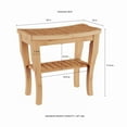 thumbnail image 3 of Lavish Home Shower Bench - Water Resistant Natural Eco-Friendly Bamboo with Storage Shelf for Bathroom, 3 of 7