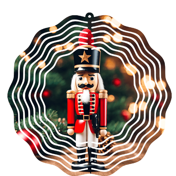 Nutcracker Wind Spinner Metal Outdoor Décor Christmas Holiday 10 inches