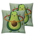 thumbnail image 2 of Nawypu  Avocado Pillows Cute Fruit Avocado Doing Exercise with Hula Hoop Throw Pillow Cover Decorative Pillow Case Square Cushion Accent Canvas,Set of 2, 2 of 6