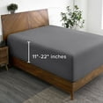 thumbnail image 3 of (2 pack) Bare Home Fitted Sheet - 22" Extra Deep Pocket - Premium 1800 Collection - Full-XL, Gray, 3 of 8