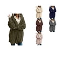 thumbnail image 1 of NJDVHB Manteaux d'Automne et d'Hiver pour Femmes, Cardigans Tendance pour Femmes, Chandails Surdimensionnés pour Femmes à devant Ouvert avec Capuchon à Manches Longues et Poches, Veste Chandail, Vert Armée, XXXXXL, 1 of 1