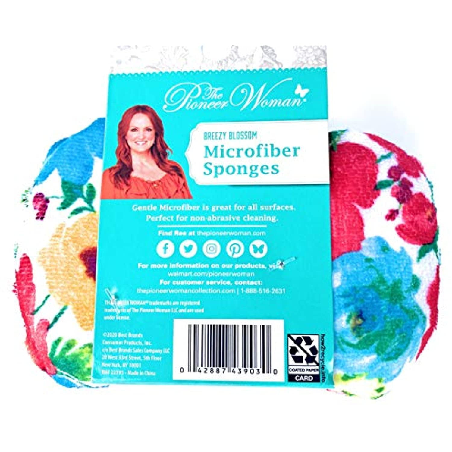 Best Brands Pioneer Woman 2 Pack Gorgeous Garden Microfiber Kitchen SPONGES