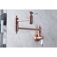 thumbnail image 2 of Kingston Brass KS310PLAC Restoration Wall Mount Pot Filler Faucet, Antique Copper, 2 of 8