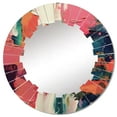 thumbnail image 2 of Designart "Fragments Of Reality Pink Blue Abstraction" Abstract Round Wall Mirror - Modern Oval Printed Decorative Oversized Mirror - Multiple Color Options, 2 of 4