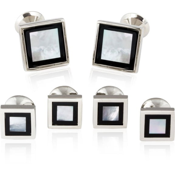 Framed Mother of Pearl Onyx Tuxedo Set
