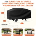 thumbnail image 2 of Gaspro Griddle Cover for Blackstone 36 Inch Griddle, 600D Heavy Duty Fabric with PVC Coating, Waterproof Cover with Large Air Vent and Straps, Also Fits More 4-Burner Flap Top Grill, 2 of 12
