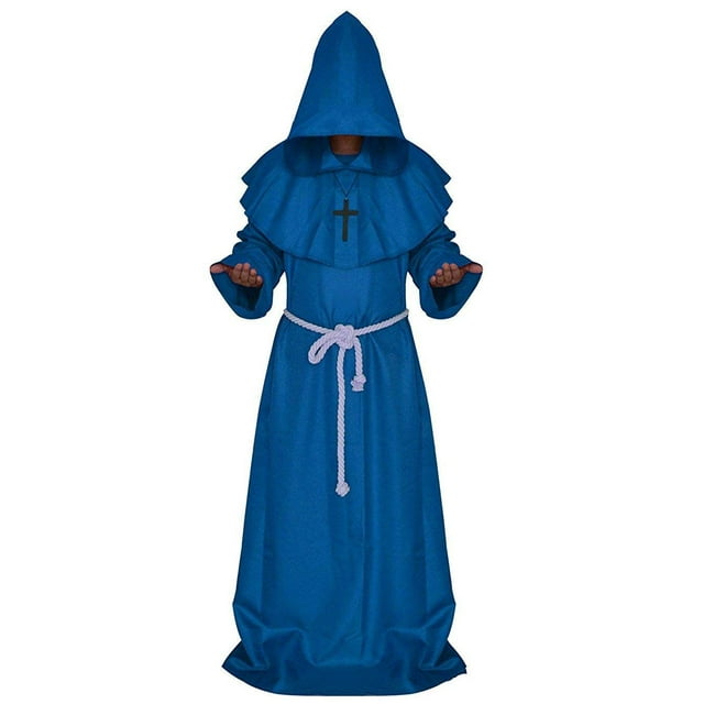 LHJ Robe de Prêtre Renaissance à Capuche Moine Médiéval Frère Costume Cosplay