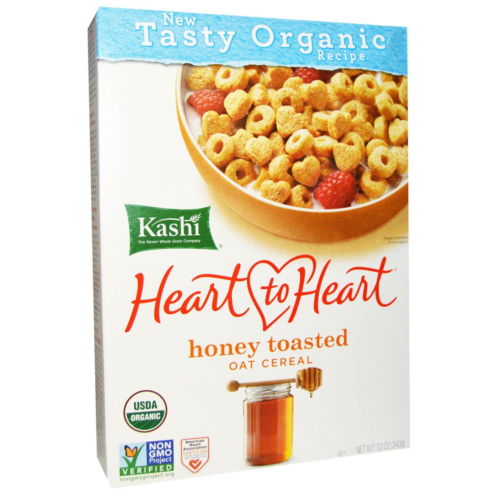 Kashi, Heart to Heart, Honey Toasted Oat Cereal, 12 oz (pack of 4