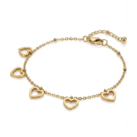 Elegant Heart Charm Bracelet for Women with Adjustable Chain Design Stylish Fashion Jewelry Accessory