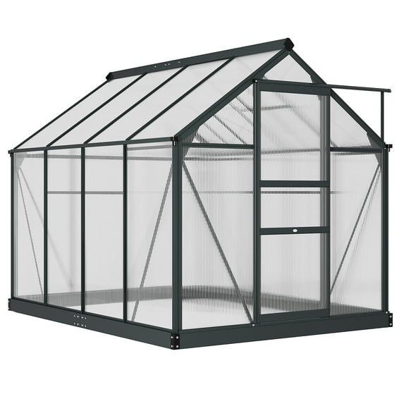 Homiyad 6' x 8' x 7' Outdoor Greenhouse for Backyard Garden Patio Greenhouse with Vent and Door