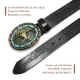 thumbnail image 4 of SENDEFN Western Cowboy Belt for Men Women Longhorn Bull Buckle Belt Floral Engraved Belts 1.5" Wide for Jeans, 4 of 7