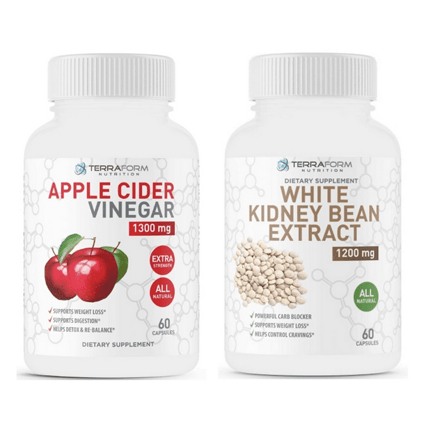 All Natural Weight Loss Supplement Stack Apple Cider Vinegar Capsules 1250mg White Kidney Bean Extract 1200mg Weight Loss Amp Fat Prevention For Women Amp Men Us