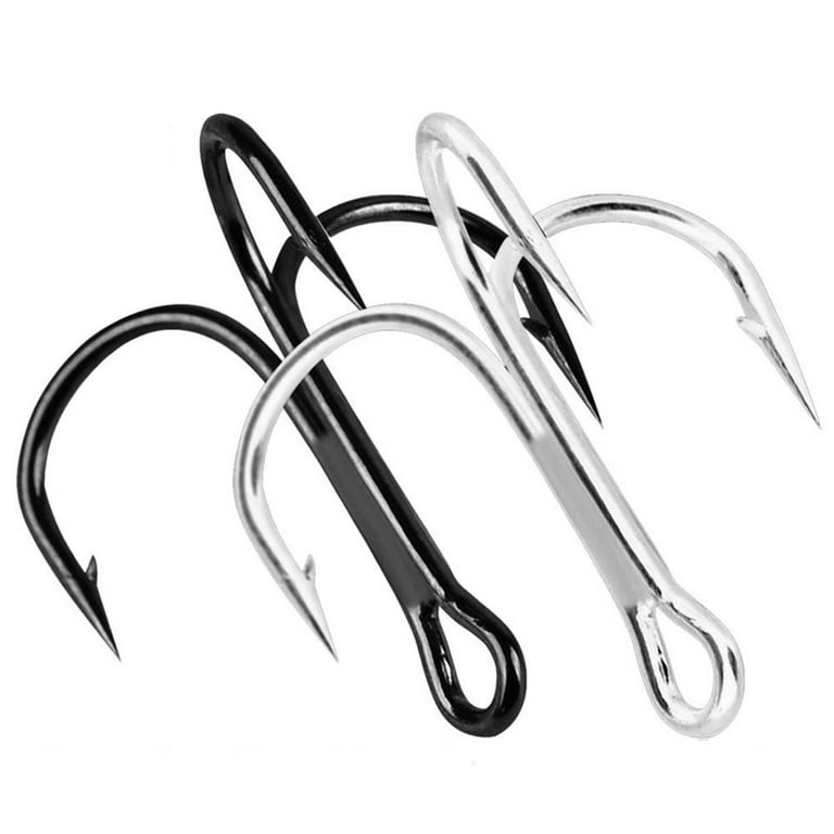 10PCS Fishing Treble Hook High Carbon Steel Barbed Hooks Lure Triple Hook  2# 4# 6# 8# 10# Fishing Hook Accessories RED SIZE 2 10PCS 