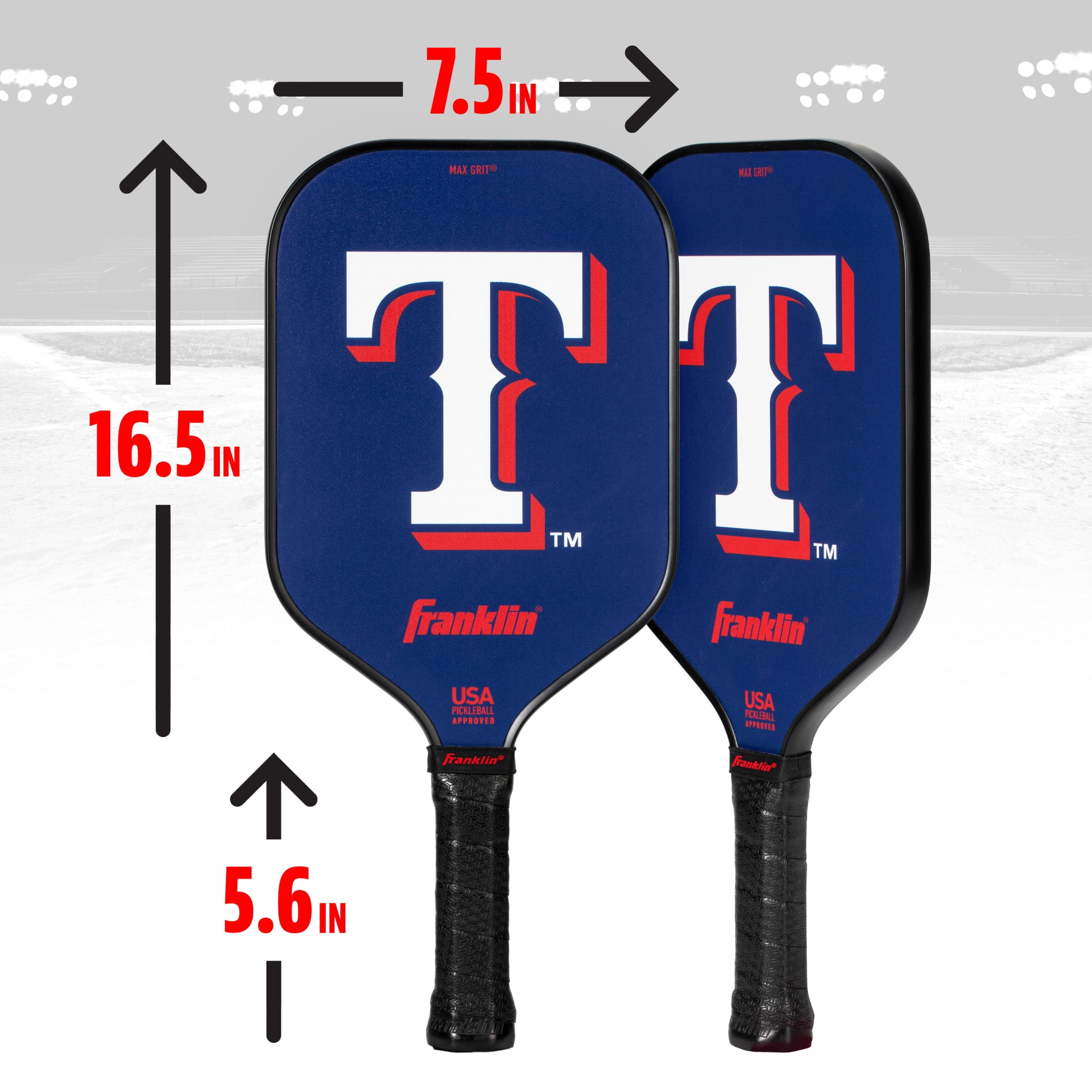Franklin Sports MLB Texas Rangers Pickleball Paddle - Official MLB Team Pickleball Paddles - USAP (USAPA) Approved Premium Quality Pickleball Paddles - Authentic Team Logos + Colors