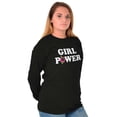 thumbnail image 3 of Girl Power Feminist Future Flower Women Plus Size Long Sleeve Graphic Tee Brisco Brands 2X, 3 of 5