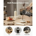 thumbnail image 6 of KFFKFF French Press Coffee Maker, 34 Ounce 1 Liter Borosilicate Glass Coffee Press with Stainless Steel Filter, Large Glass Coffee and Tea Brewer for Home, Travel, and Camping, Silver, 6 of 9