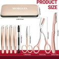 thumbnail image 4 of MORGLES Eyebrow Tweezers Kit, 8 Pcs Stainless Steel Precision Brow Shaping Set with Scissors, Razor, Brush & Travel Case, Pink, 4 of 7