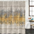 thumbnail image 2 of Yellow Grey Abstract Shower Curtain, Waterproof Shower Curtains for Bathroom, Gradient Geometric Graffiti Retro Wooden Washable Fabric Bathtub Curtain Set Bath Decor with 12 Hooks Standard 72"x72", 2 of 8