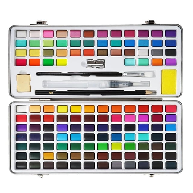 Watercolor Paint Set, 128 Colors Paint with Water Brush Pens and Drawing Pencil - Perfect for Painting, Drawing