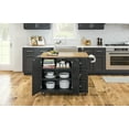 thumbnail image 5 of Homestyles Mobile Kitchen Island Cart with Wood Drop Leaf Breakfast Bar in Black, 5 of 13