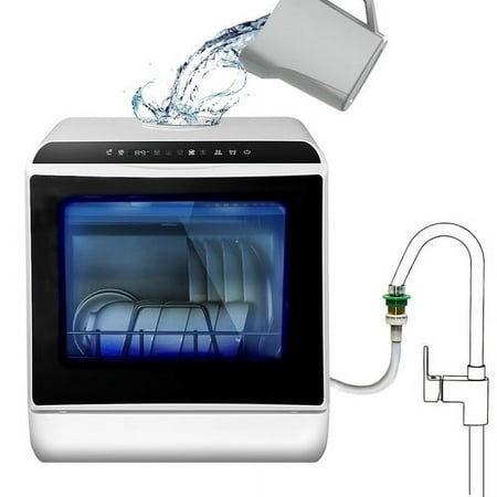 Portable Countertop Dishwasher, Two Modes of Water Filling with Cup...