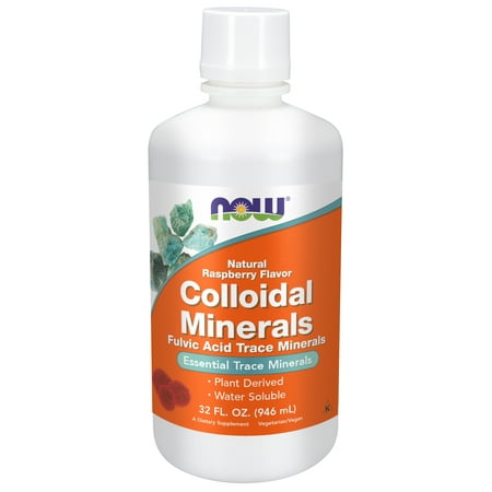 NOW Supplements, Colloidal Minerals Liquid, Plant Derived, Essential Trace Minerals, Raspberry, 32-Ounce