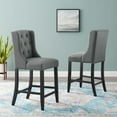 thumbnail image 7 of Baronet Counter Bar Stool Upholstered Fabric Set of 2 Gray, 7 of 7