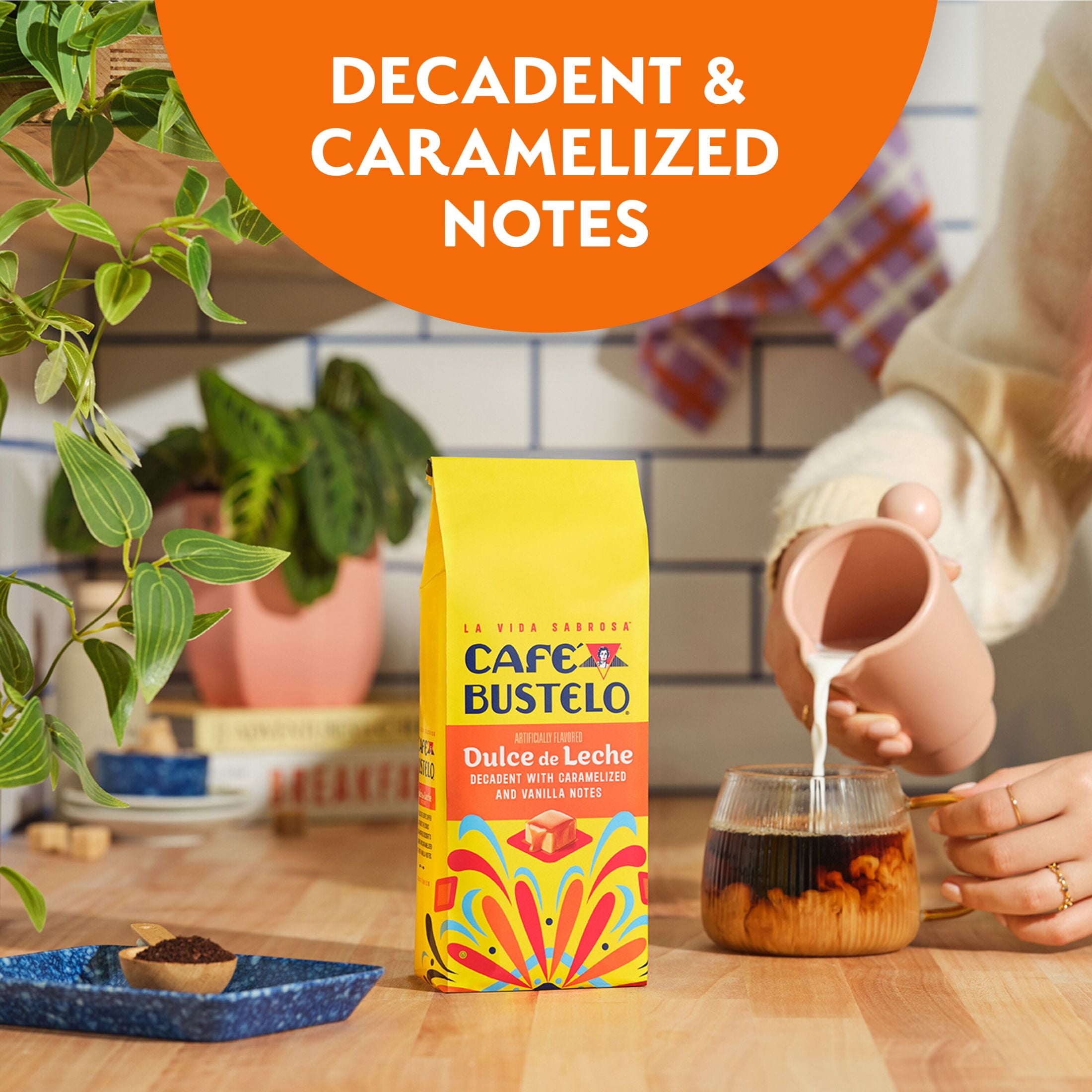 (6 pack) Cafe Bustelo Dulce de Leche Artificially Flavored Ground Coffee, 11 oz Bag