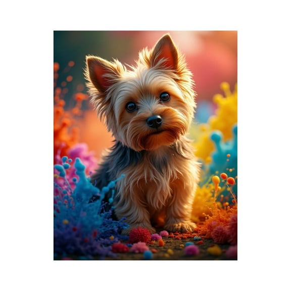 Paint by Numbers Kit for Adults, Pet Amidst Vivid Colors Paint by Numbers, Easy Paint by Numbers Kit for Adults Beginner, DIY Adult Paint by Number Kits on Canvas, Home Decor