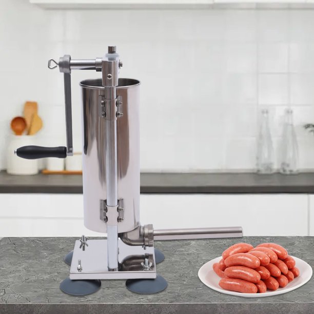 Miumaeov 3L Vertical Manual Sausage Stuffer Machine, Stainless Steel Sausage Maker Filling