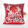 thumbnail image 4 of Rojo de lentejuelas copo de nieve Reno letra patrón sofá decoración del hogar fundas de almohada de coche funda de almohada suave funda de almohada 40x40cm kenally JR0775-02, 4 of 5