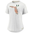 thumbnail image 2 of Women's Fanatics White Miami Hurricanes True Classics Home State T-Shirt, 2 of 3