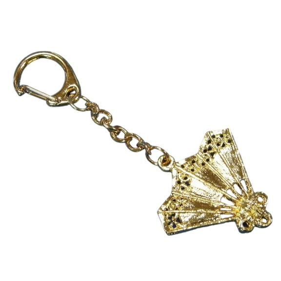 Feng Shui Golden Fan Talisman Amulet Keychain