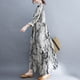 thumbnail image 5 of Vestido vintage suelto con estampado de bolsillos Vestido de manga larga con cuello en O Abody Grande, 5 of 7