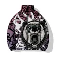 thumbnail image 4 of Abrigo holgado de algodón para hombre, ropa para hombre, chaqueta con estampado de lobo nocturno y tigre, parka, chaquetas de calle Harajuku, abrigos para hombre, frío, 4 of 4