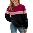 thumbnail image 4 of Sopiago Girls Sweatshirt Casual Crewneck Long Sleeve Cute Pullover Oversized Lightweight Fleece Tops Side Split Black,8-9 Years, 4 of 7