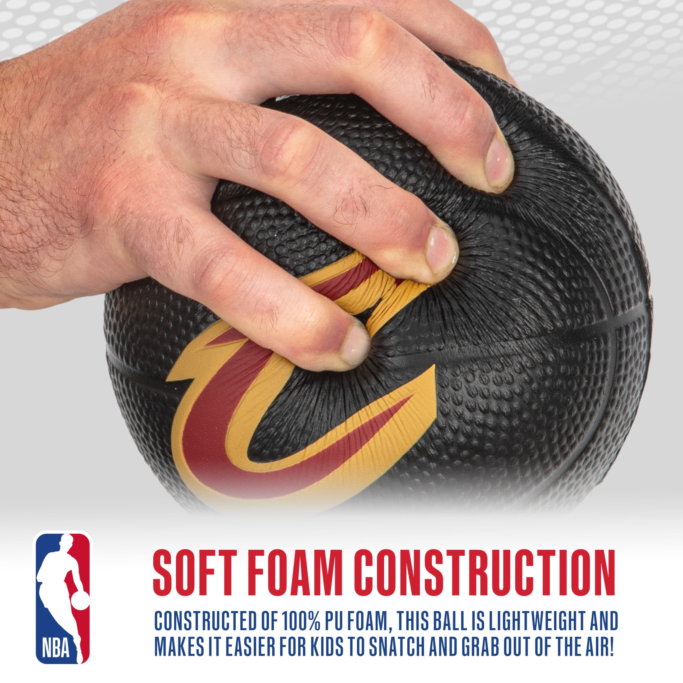 Franklin Sports NBA Cleveland Cavaliers Mini Foam Basketball - Kids 5.5" Inch Toy Basketball for Over the Door + Mini Indoor Basketball Hoops - NBA Fan Shop Soft Foam Indoor Kids Basketballs