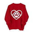 thumbnail image 2 of NexTorq Love Sweatshirt - Valentines Day Sweatshirt for Women Funny Love Heart Shirts Casual Valentine Pullover Long Sleeve Tops C1-Red M, 2 of 5