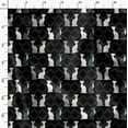 thumbnail image 3 of Soimoi Tissu en Rayonne Noir Motif Trèfle Chat Animal Imprimés au Mètre 42 Pouces de Large, 3 of 6