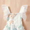 thumbnail image 4 of IBTOM CASTLE Baby Girls Lace Bodysuit Boho Clothes 1st Birthday Cake Smash Outfit Newborn Photography Outfits Summer Sunsuit 6-12 Months White Floral Embroidery, 4 of 8