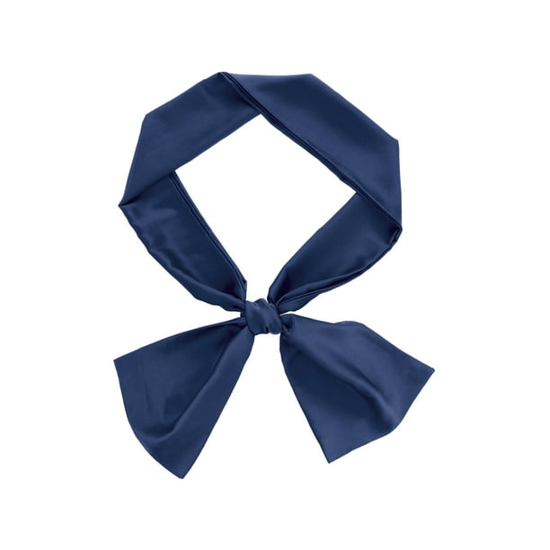 INSPIRE CHIC Bufandas para Mujeres Pañuelo de Color Sólido Bufandas de Seda Envolturas de Cuello Largas Azul Marino